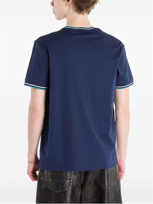 T-shirt uomo manica corta blu/verde FRED PERRY | M158886A